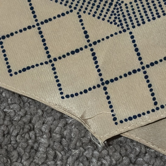 Vintage Vera Neumann Scarf-Long Style-Tan/Navy-Polyester - Picture 15 of 16